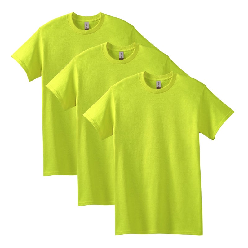 Gildan mens Heavy Cotton T-shirt, Style G5000, Multipack T Shirt, Safety Green (3-pack), Large US - Image 1