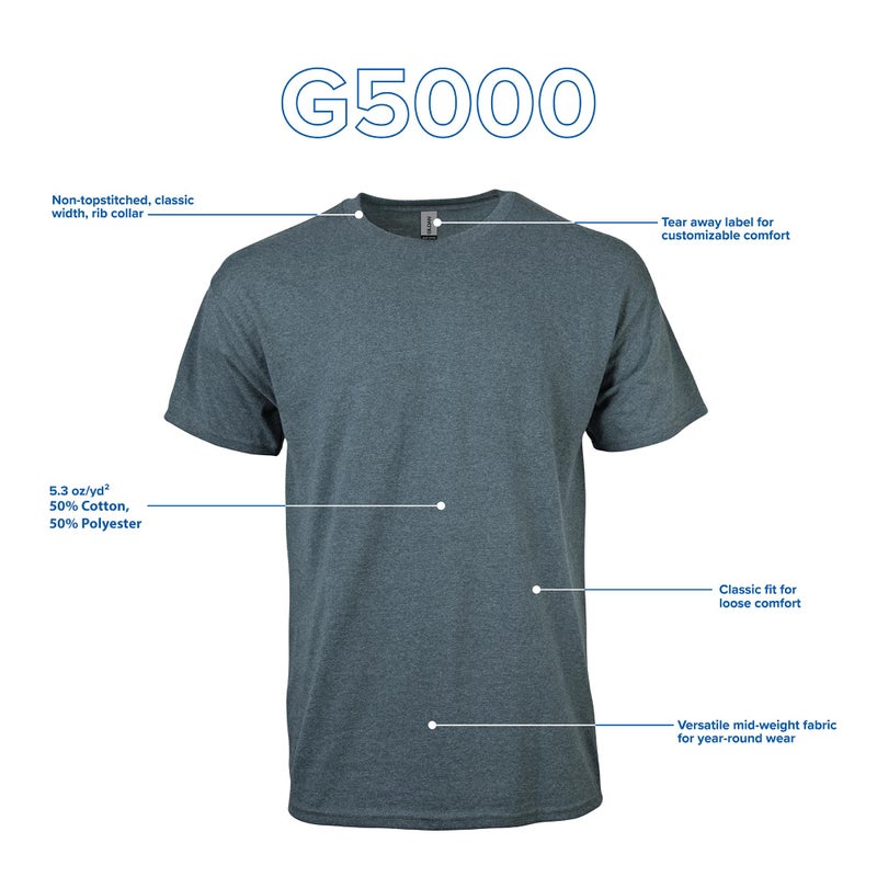 Gildan mens Heavy Cotton T-shirt, Style G5000, Multipack T Shirt, Safety Green (3-pack), Large US - Image 5