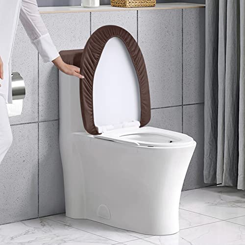 AZHCHKE Stretch Velvet Toilet Lid Cover and Toilet Tank Lid Cover, Bathroom Super Soft Toilet Lid Cover Set Luxury Velvet Plush, with Elastic Bottom, Machine Wash, Coffee - Image 5