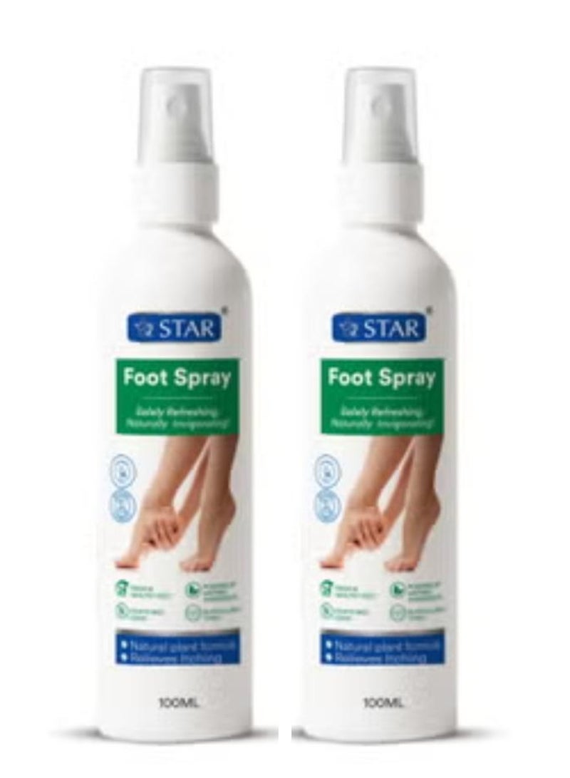 SZ Star Foot spray with natural plant extracts and essential oilsAntibacterialantifungal and odoreliminating formula Absorbs moisturs soothesand refreshes feet 100ml 2pcs