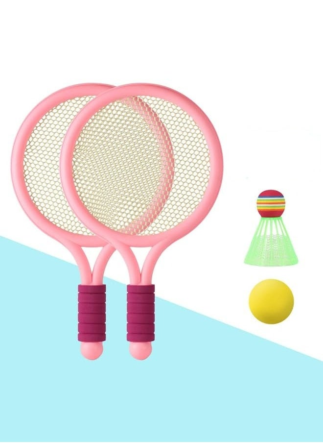 Occuwzz Occuwzz Kids Badminton Racket Set – Lightweight, Durable & Safe | 2 Rackets + 2 Balls | Anti-Slip Grip | Indoor & Outdoor Play | Fun Sports Gift for Kids & Family Games， Pink  - Image 1