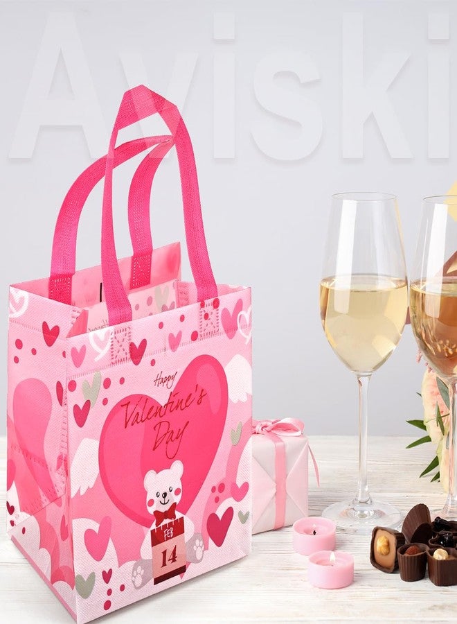 Aviski 24PCS Happy Valentines Day Reusable Gift Bags, Treat Bags with Handles, Valentines Day Party Bags, Multifunctional Non-Woven Valentines Bags for Gifts Wrapping, Valentines Party Supplies, 7.9 × 7.9 × - Image 4