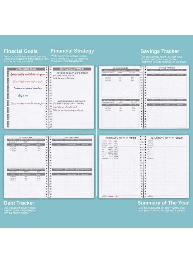 Nokingo Budget Planner - Monthly Finance Organizer with Expense Tracker Notebook to Manage Your Money Effectively, Undated Finance Planner/Account Book, Start Anytime, 1 Year Use, A5, Floral - Image 5