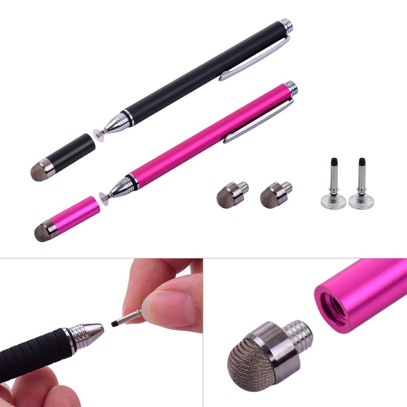 Precision Touchscreen Pen: Multicolor Environmental Metal Construction, Tool-Free Tip Replacement, High Responsiveness - Portable Writing Tool with 2 Disc Tips 2 Fiber Tips for All Capacitive Touchscr - Image 3