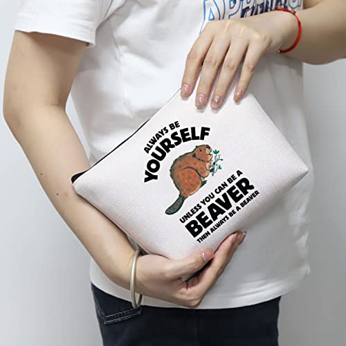 MNIGIU Beaver Lover Gift Beaver Cosmetic Make up Bag Beaver Makeup Zipper Pouch Bag for Women Girls (Beaver) - Image 5