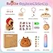 Ditucu Strawberry Capybara Plush Gifts for Girls 4 5 6 7 8 9 10 Years Old with Stuffed AnimalStickersWater BottleBagCoin PurseKeychainsHair AccessoriesCombNecklaceBracelet Plushies Toys Set - Image 4