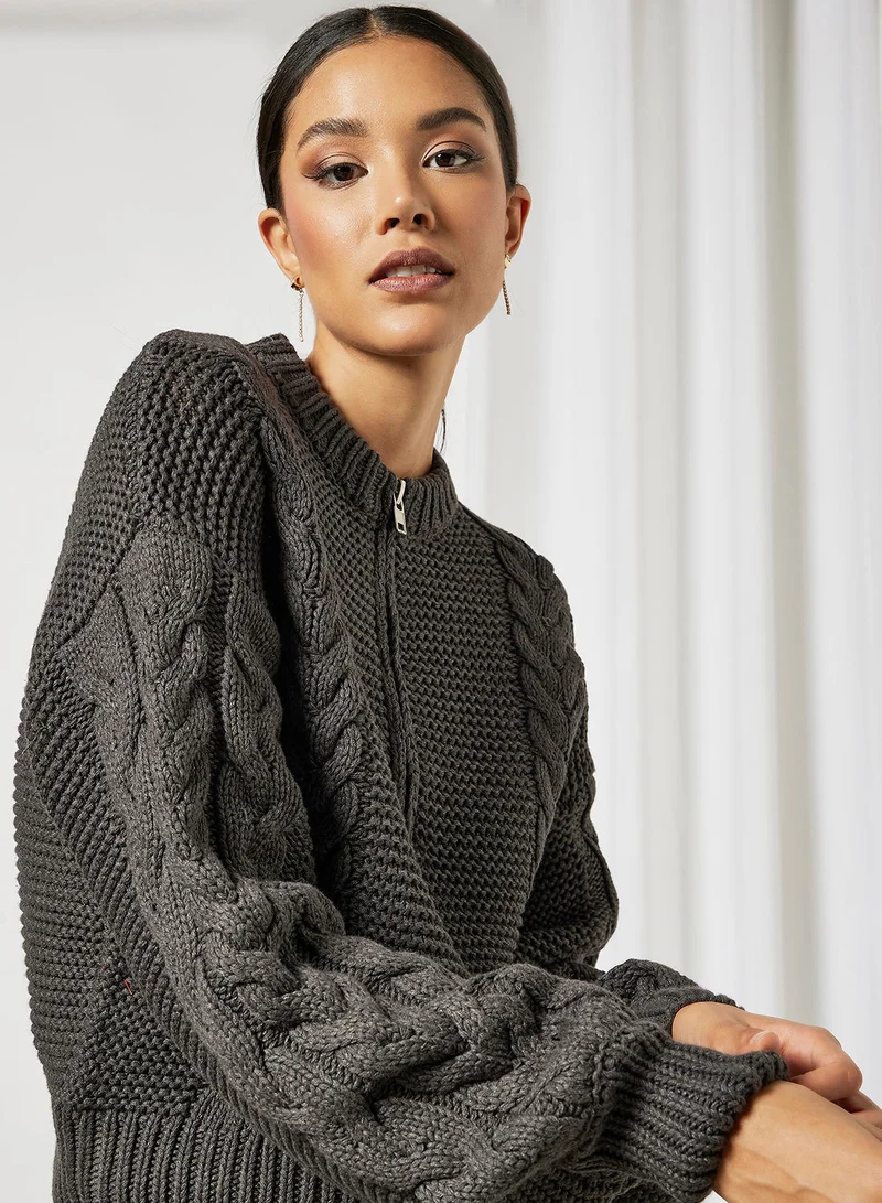 Bardot Zip Detail Sweater