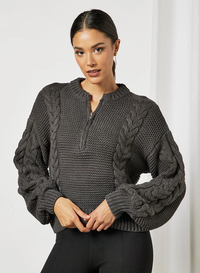 Bardot Zip Detail Sweater