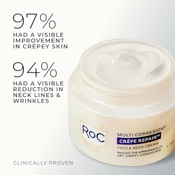 RoC Crepe Repair Anti Aging Daily Face Moisturizer & Neck Firming Cream (1.7 oz) + RoC Retinol Wrinkle Smoothing Capsules (7 CT), Skin Care Routine for Women and Men - Image 3