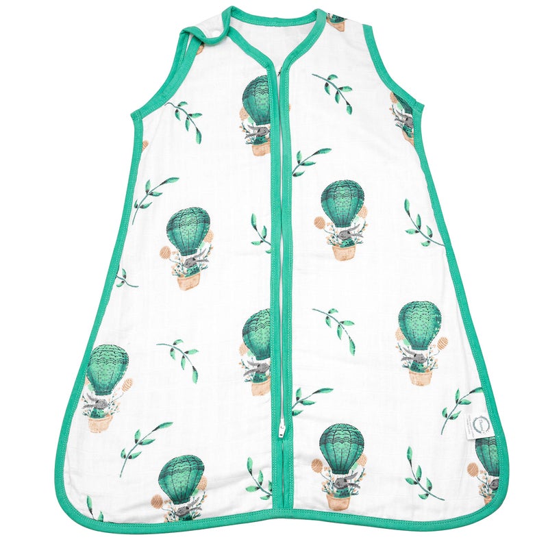 Theoni 100% Organic Cotton Muslin Sleeping Bag/Sleeping Sack- Cappadocia Dreams Green (6-18 Months) - Image 1