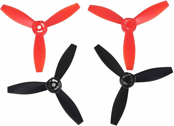 4Pcs Type C Propellers 2 Black 2 Red Replacement Accessory Compatible with Bebop 2 Drone - Image 1