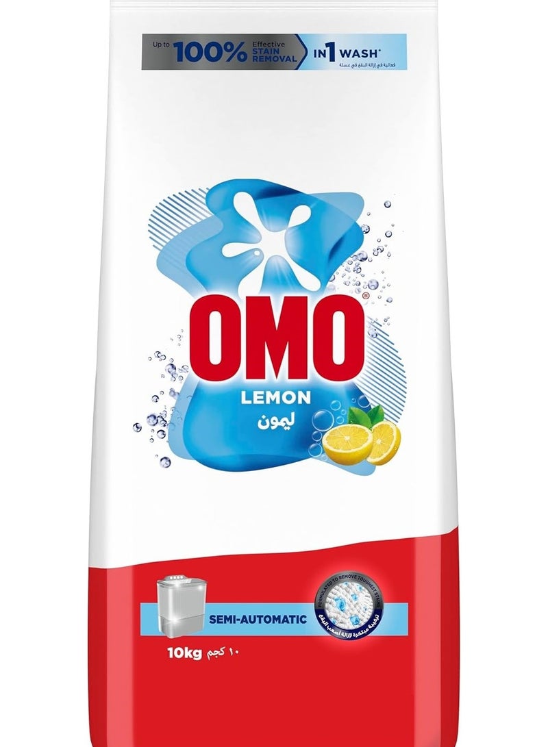 Omo Semi-Automatic Powder Laundry Detergent, Active with Lemon Fragrance, 10 Kg - Image 2