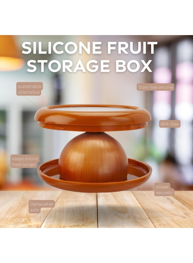 CMGTYYD. علبة تخزين فاكهة سيليكونية من 4 قطع، حاويات تخزين فاكهة وخضراوات قابلة لإعادة الاستخدام في الثلاجة، مناسبة لحفظ البصل والطماطم والليمون والبطاطس والتفاح، إلخ. - Image 4