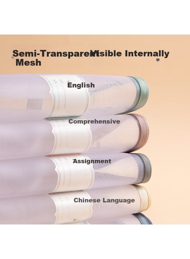 ديلي Deli Mesh Zipper Pouch File Bag For Elementary And Middle School Students, حقيبة ملفات ذات سحاب شبكي لتلاميذ المدارس الابتدائية والإعدادية, حقيبة التصنيف حسب المواد, الرياضيات (عبوة من 5) - Image 3