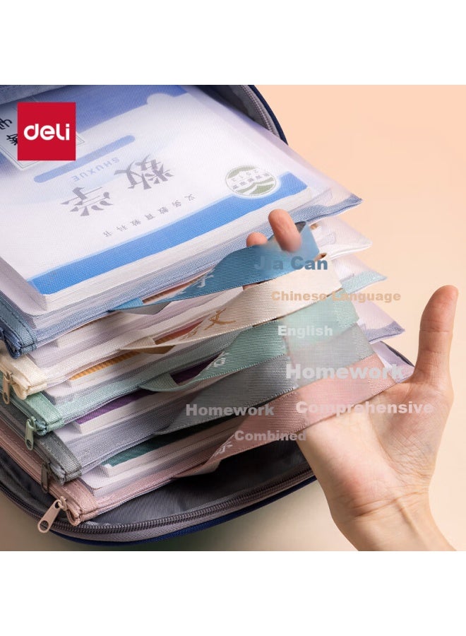 ديلي Deli Mesh Zipper Pouch File Bag For Elementary And Middle School Students, حقيبة ملفات ذات سحاب شبكي لتلاميذ المدارس الابتدائية والإعدادية, حقيبة التصنيف حسب المواد, الرياضيات (عبوة من 5) - Image 2
