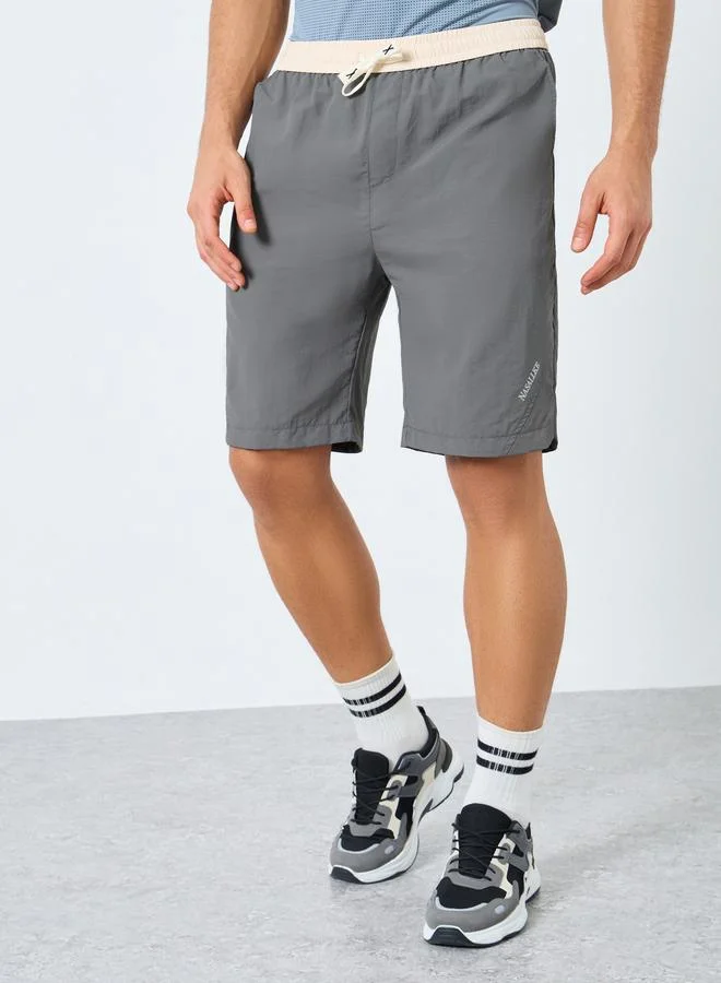 Styli Men Grey Regular Fit Athleisure Shorts