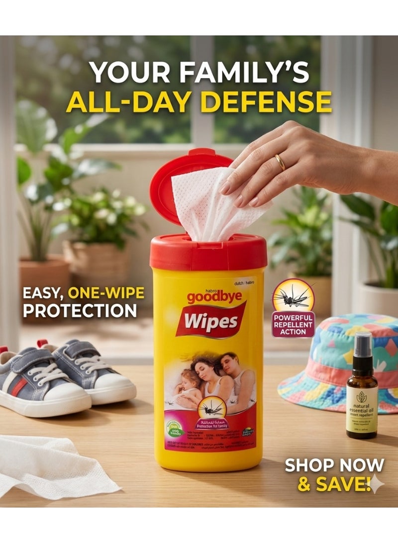 Habro Goodbye Anti-Mosquito Wipes | Family Safe Insect Repellent - Image 2