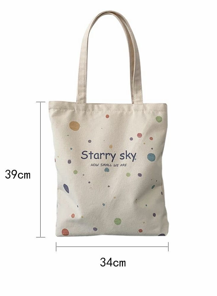 Y&D Cute Canvas Tote Bag with Separate Packaging Grocery Bags  - Image 3