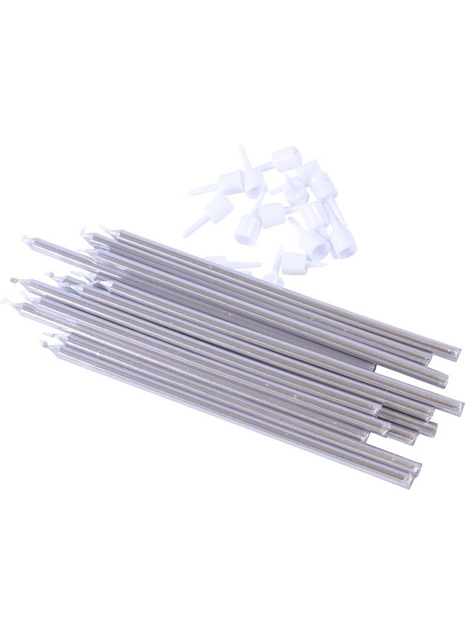 PME Silver Extra Tall Candles 7in 16pk - Image 2