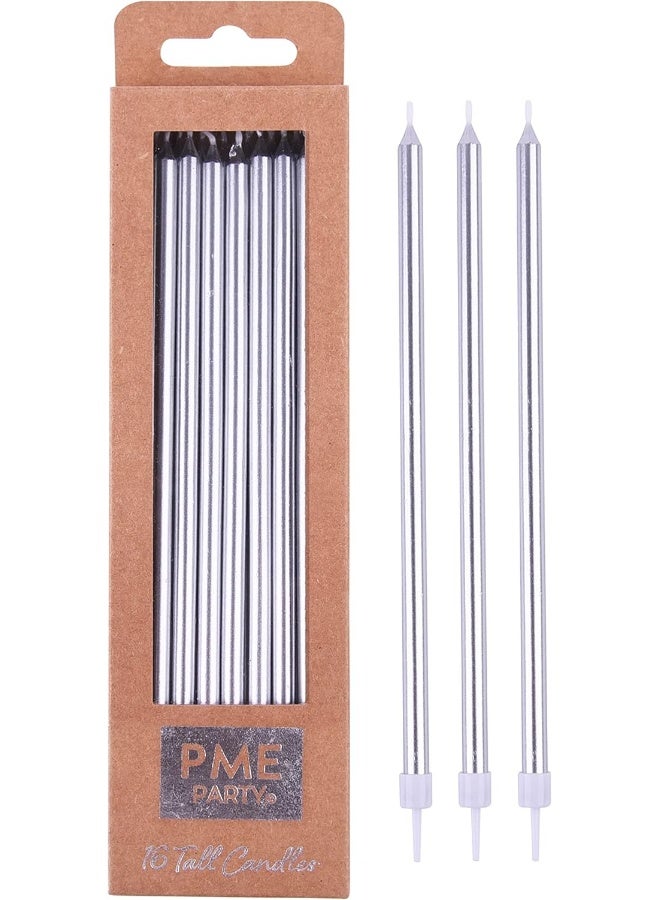 PME Silver Extra Tall Candles 7in 16pk - Image 4