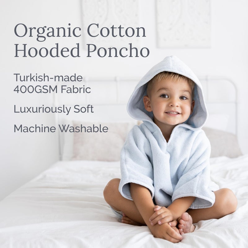 Natemia Hooded Towel Poncho â€“ 100% Organic Cotton - Kids & Toddler Beach Towel with Hood - Oeko-Tex and GOTS Certified - Gentle on Sensitive Skin - Cozy Swim & Bath Towel for Boys, Girls - Image 5