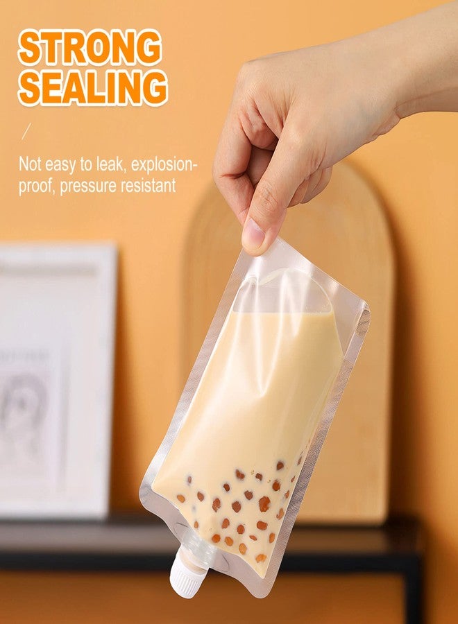 YARNOW 50 Pcs Juice Pouches Plastic Flask Drink Pouches Clear Beverage for Outdoor Sports, Travel, Camping (3.5 Oz) - Image 4