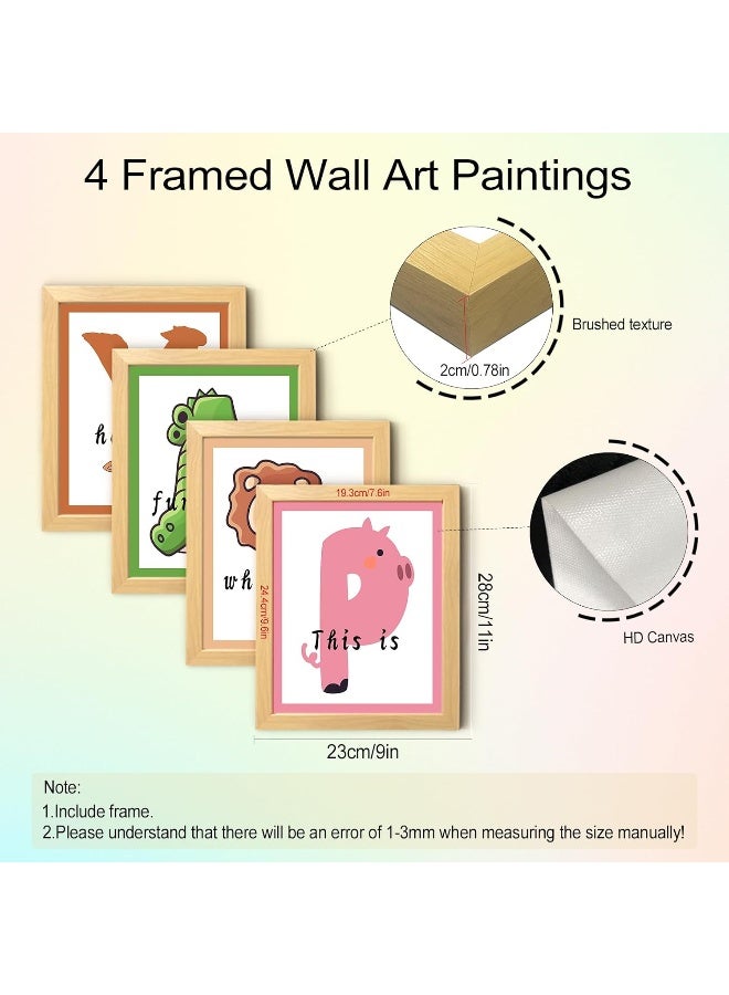 LIYAOLI Play Room Wall Decor Kids Wall Art 8'' x 10'' Set of 4 Framed Wall Art - Image 5