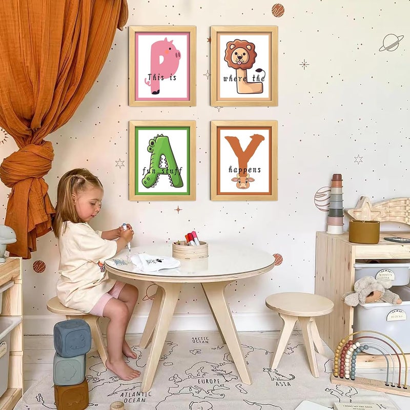 LIYAOLI Play Room Wall Decor Kids Wall Art 8'' x 10'' Set of 4 Framed Wall Art - Image 2