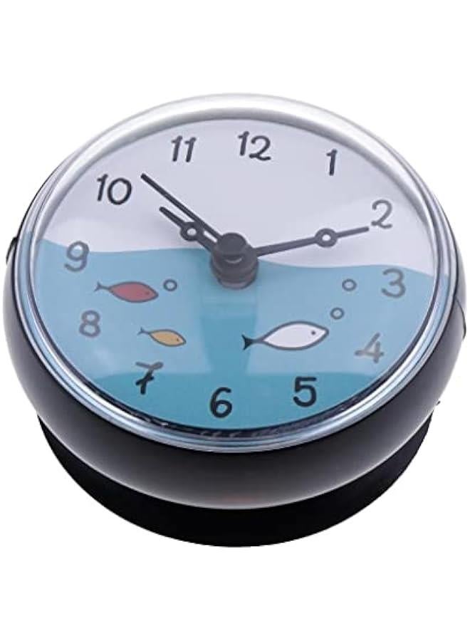 Waterproof Shower Clock with Strong Suction Cup - Sleek Black Design, 75x35mm - Image 5