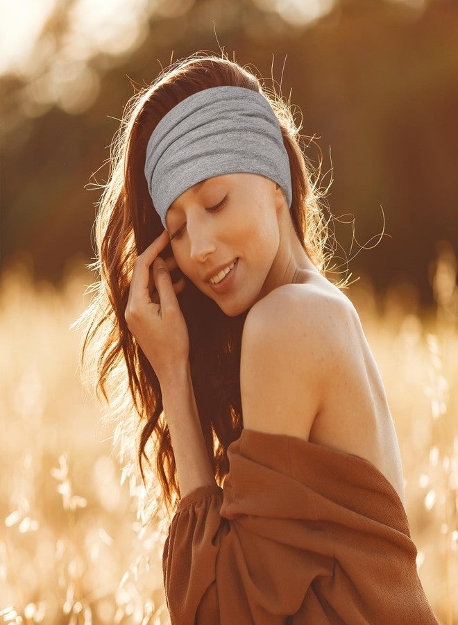 DiyJibb أطواق شعر نسائية من ديي جيب، 7 قطع من أطواق الشعر القماشية العريضة للتمارين الرياضية واليوغا والعناية بالبشرة والارتداء اليومي، ناعمة ومطاطية - Image 5