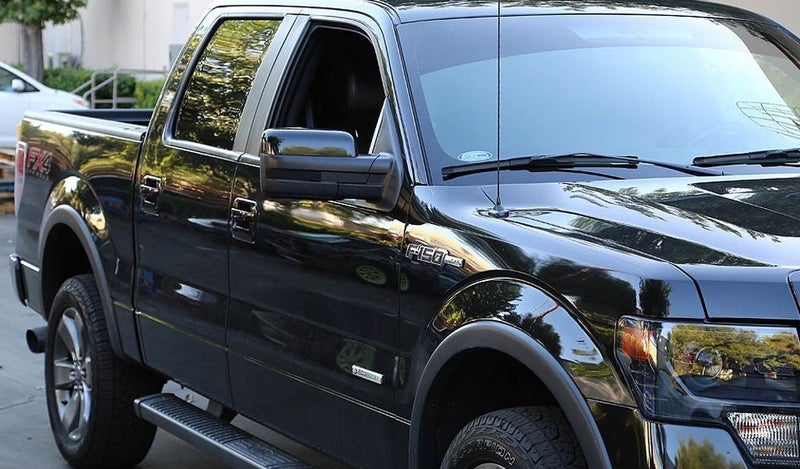 آي جدمتوي أضواء iJDMTOY العدسة المدخنة بمرآة جانبية LED كاملة متوافقة مع فورد F150 و2010-14 SVT Raptor موديل 2009-14، تستبدل العاكسات الأصلية المصنوعة من الكهرمان بدون لمبة - Image 1