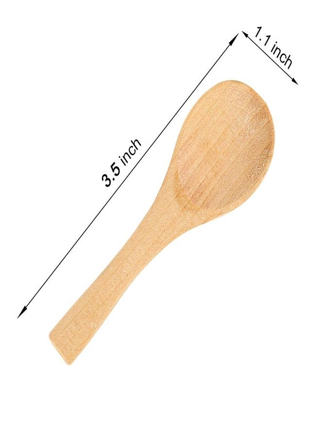 cutefly 30 Pieces Small Wooden Spoons, Short Handle Mini Condiments Salt Spoons Nature Wooden Honey Teaspoon Coffee Tea Jam Mustard Ice Cream Milk Powder Spices (Natural Wood Color) - Image 3