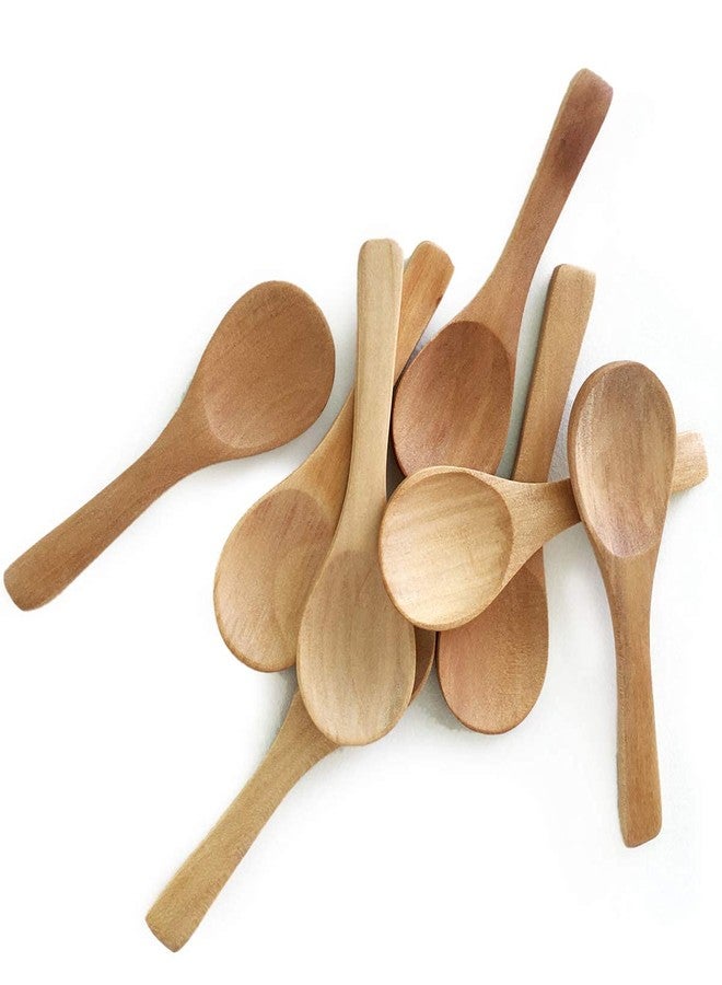cutefly 30 Pieces Small Wooden Spoons, Short Handle Mini Condiments Salt Spoons Nature Wooden Honey Teaspoon Coffee Tea Jam Mustard Ice Cream Milk Powder Spices (Natural Wood Color) - Image 1