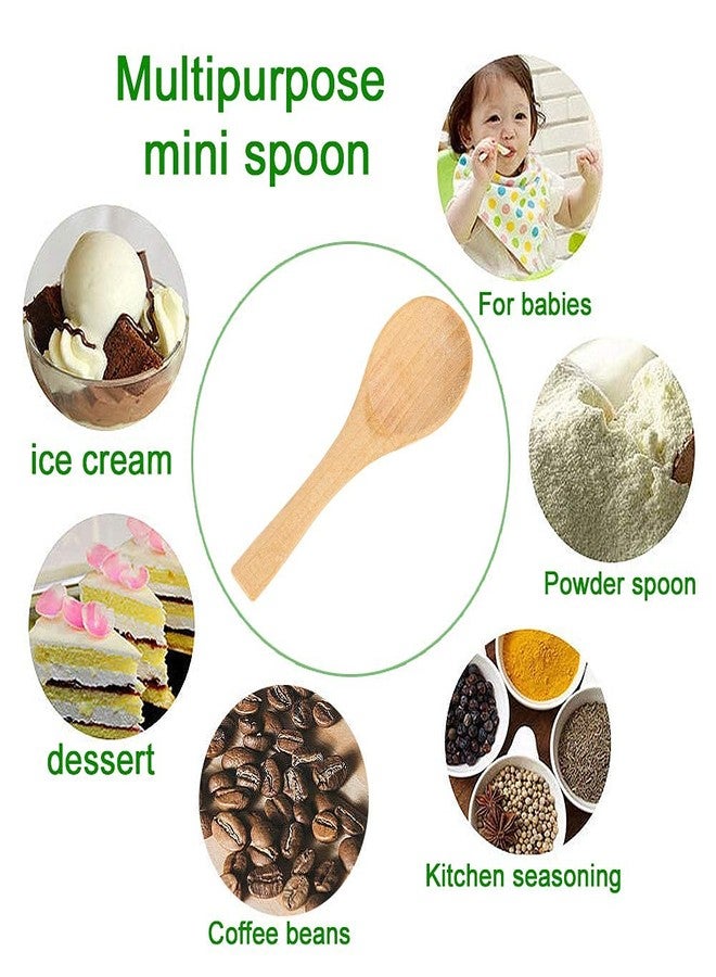 cutefly 30 Pieces Small Wooden Spoons, Short Handle Mini Condiments Salt Spoons Nature Wooden Honey Teaspoon Coffee Tea Jam Mustard Ice Cream Milk Powder Spices (Natural Wood Color) - Image 4