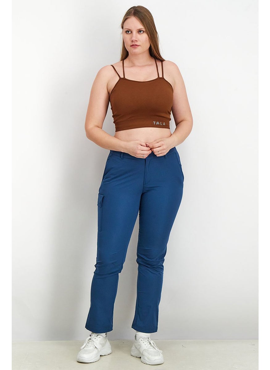Tchibo - Women Regular Fit Plain Non Stretchable Soft Shell Pants, Navy - Image 1