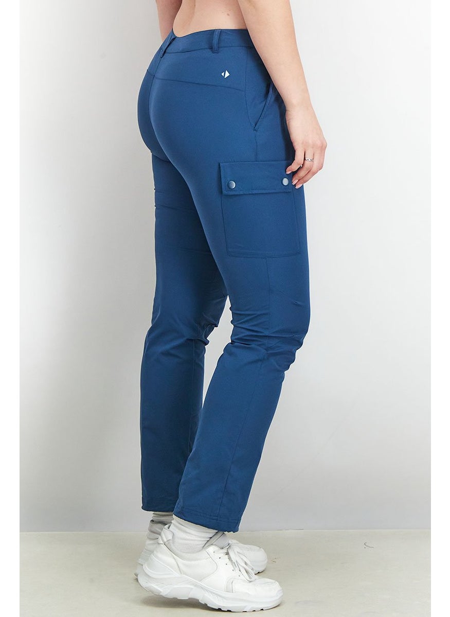 Tchibo - Women Regular Fit Plain Non Stretchable Soft Shell Pants, Navy - Image 1
