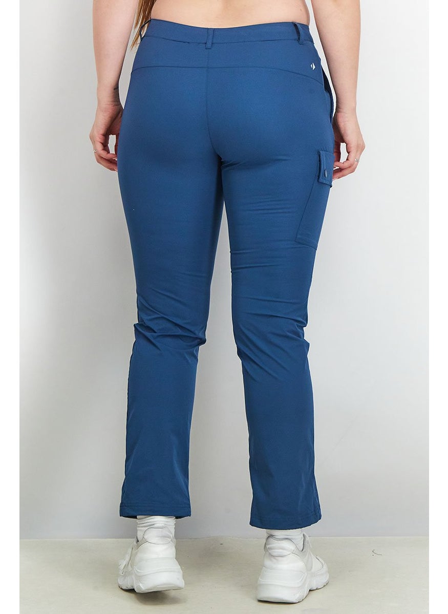 Tchibo - Women Regular Fit Plain Non Stretchable Soft Shell Pants, Navy - Image 1