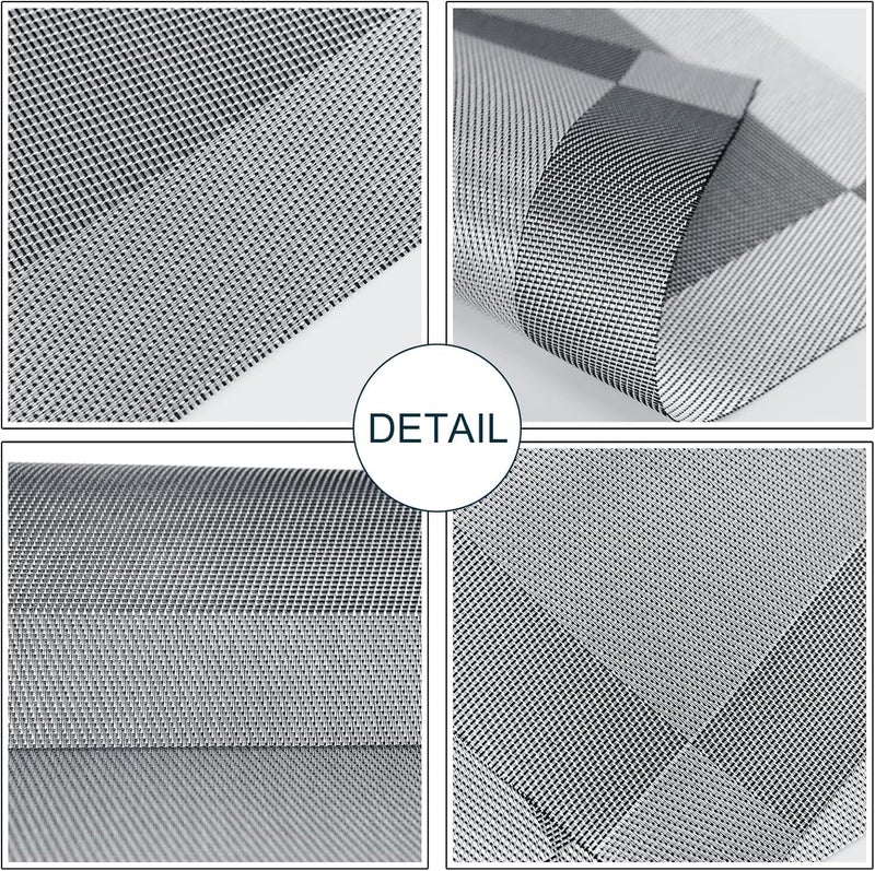 GKN Washable PVC Heat Resistant Colorful Table Place Mats for Kitchen Dining Table Mates Washable Heat-Resistant for Dining Table (Gray, Pack of 6) - Image 3