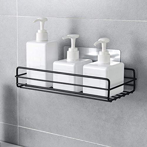 XEREBIAN XEREBIAN SelfAdhesive Bathroom Rack Bathroom Storage Rack Steel Bathroom Shelf Organizer Storage Bathroom Shelf Home and Kitchen Long Short Self - Image 1