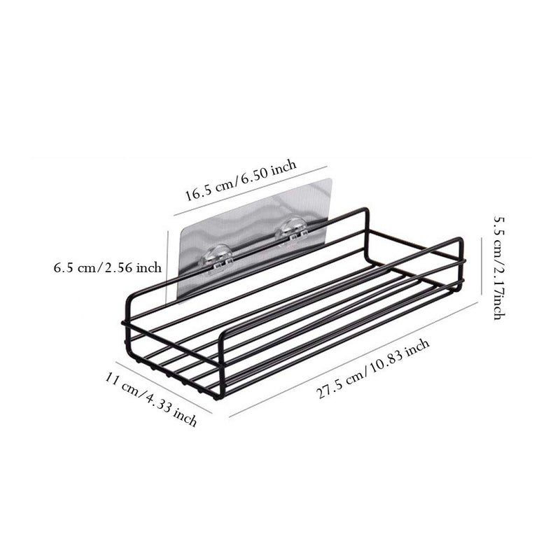 XEREBIAN XEREBIAN SelfAdhesive Bathroom Rack Bathroom Storage Rack Steel Bathroom Shelf Organizer Storage Bathroom Shelf Home and Kitchen Long Short Self - Image 2