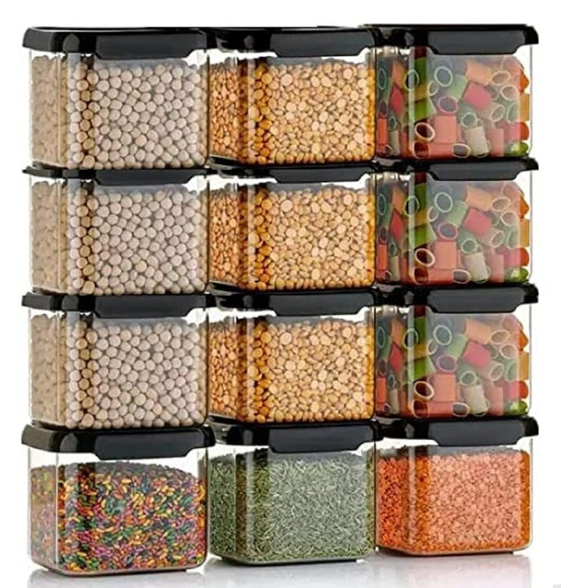 Xiran Unbreakable Containers For Kitchen Storage Set Kitchen Containers Set Kitchen Organizer Storage Set Kitchen Accessories Items Pantry Organization And Kitchen Storage 500Ml Black Set of 6 - Image 4