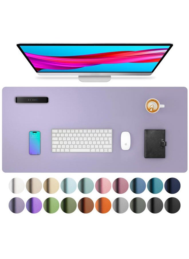 Aothia Leather Desk Pad Protector,Mouse Pad,Office Desk Mat, Non-Slip PU Leather Desk Blotter,Laptop Desk Pad,Waterproof Desk Writing Pad for Office and Home (31.5" x 15.7", Lavender) - Image 1