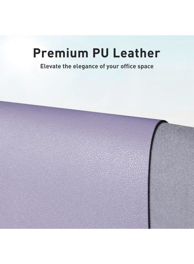 Aothia Leather Desk Pad Protector,Mouse Pad,Office Desk Mat, Non-Slip PU Leather Desk Blotter,Laptop Desk Pad,Waterproof Desk Writing Pad for Office and Home (31.5" x 15.7", Lavender) - Image 2
