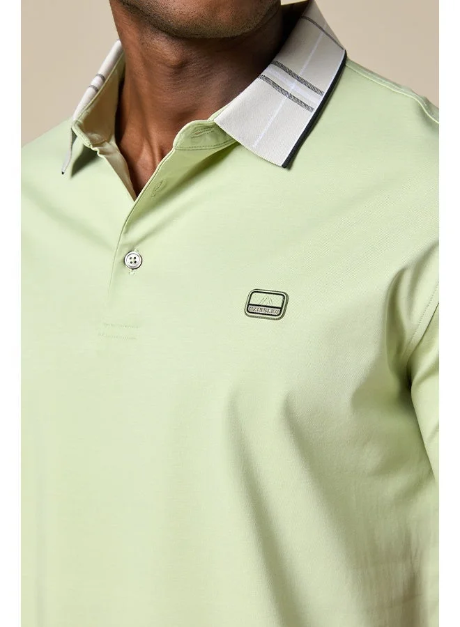 Mannerism The Limecrest Lime Green Polo in Breathable Cotton Comfort Fit