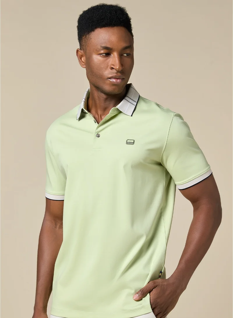 مانرزم The Limecrest Lime Green Polo in Breathable Cotton Comfort Fit