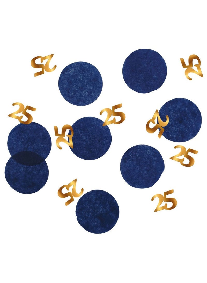 Folat 25-Years Birthday Anniversary Confetti Gold Blue Paper Plastic 25g