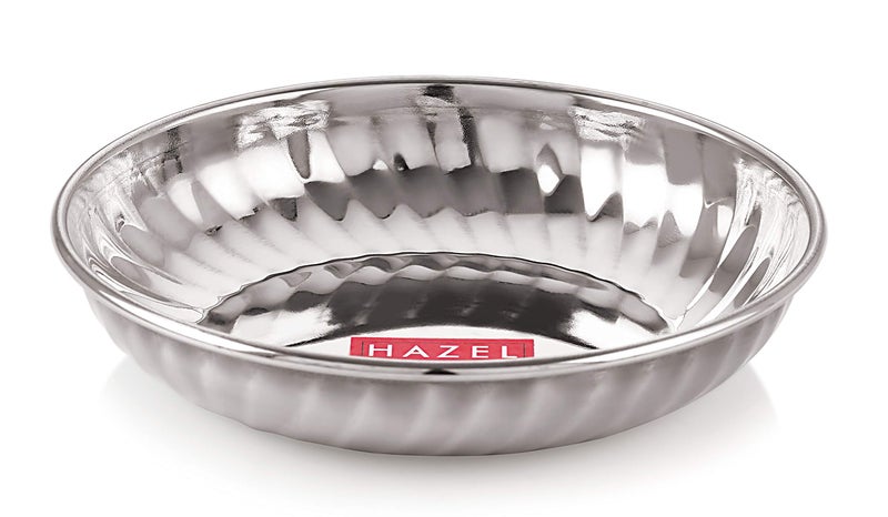 HAZEL Stainless Steel Serving Sweet Dish Dessert Plate, 200 ml Each, Set of 6 - Image 2