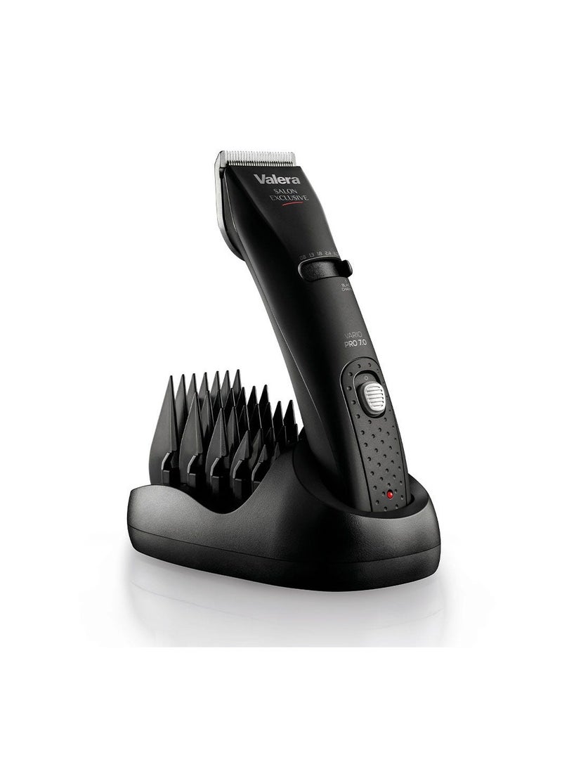 Valera Valera Professional Hair Clipper Set VarioPro 7.0 – Cordless Grooming Kit for Men | Swiss-Made Salon Exclusive Clippers with Diamond-Ground Blades, 5 Combs, Adjustable Lengths – Black - Image 1