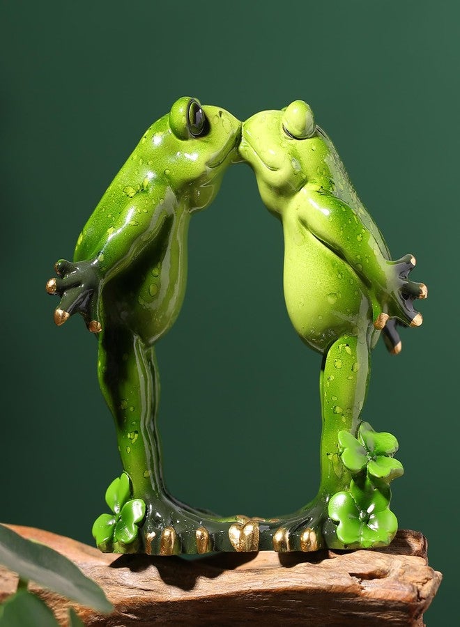 qumHmup 4.4" Frog Figurines Ornaments -Resin Frog Statues-Adorable Frog Sculpture Perfect for Home Decor - Image 1