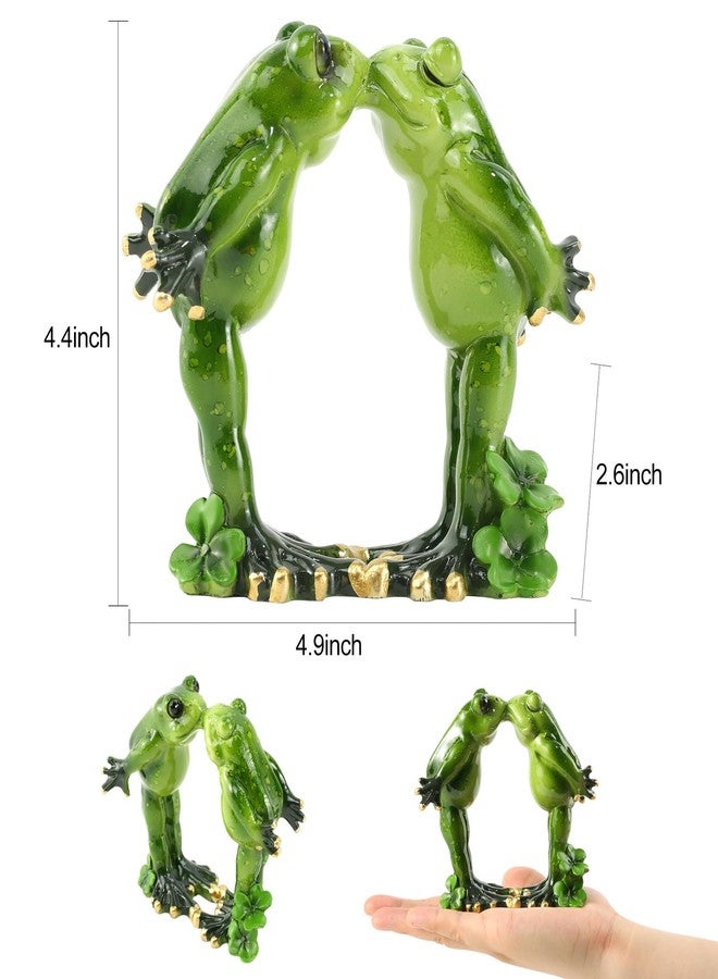 qumHmup 4.4" Frog Figurines Ornaments -Resin Frog Statues-Adorable Frog Sculpture Perfect for Home Decor - Image 2